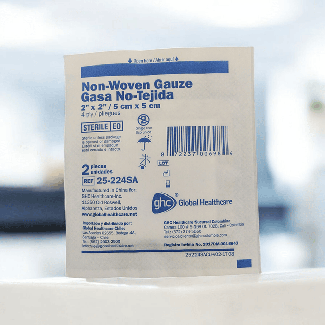 Gasa No Tejida Esteril 5x5 50 Unidades
