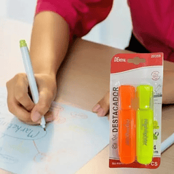 Pack 2 Resaltadores De Color Neón Fluorescentes (Ref 20359)