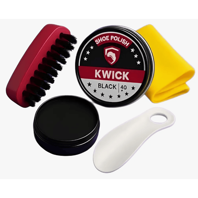 Lustrador De Zapatos Betún Negra Kit 4unds Con Calzador (ref 21362)