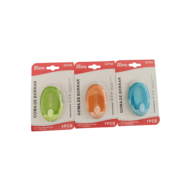 Goma De Borrar Deroyal 3 Colores (ref 20796)