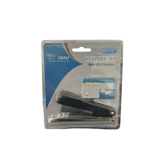 Corchetera Metálica Negra Con Corchetes 26/6 (ref 20812) 