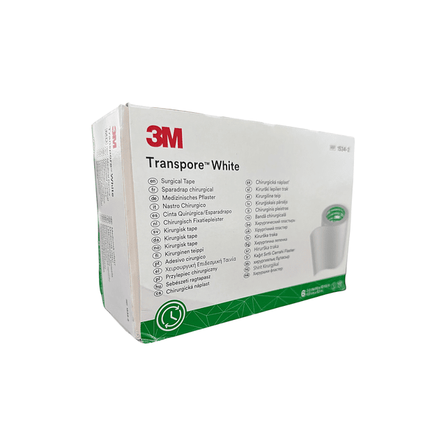 Tela Adhesiva Transpore White / 3M / 5cm x 9.1mts