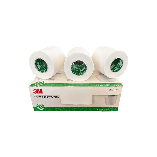 Tela Adhesiva Transpore White / 3M / 5cm x 9.1mts