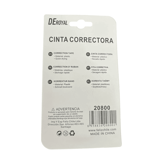 Cinta Correctora Deroyal 5mm (ref 20800)