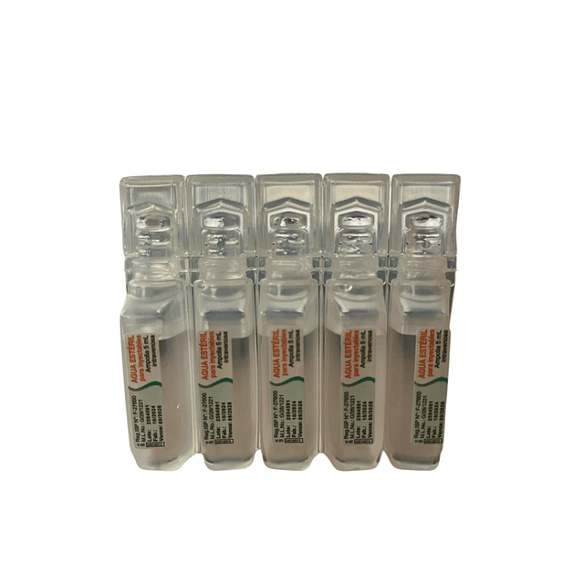 Agua Esteril Inyectable 5ml Pack de 10Uds
