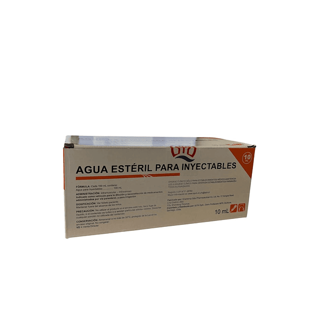 Agua Esteril Inyectable 10ml Pack de 10Uds