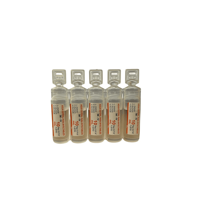 Agua Esteril Inyectable 10ml Pack de 10Uds