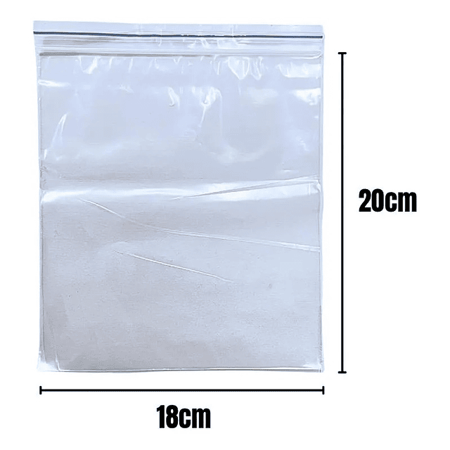 Bolsa Cierre Zipper Hermética 18x20 100 Unidades