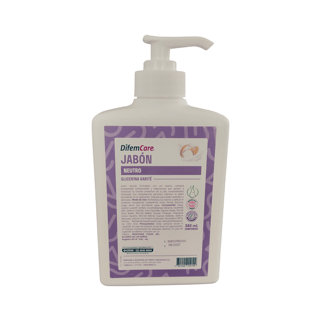 Jabon Neutro Con Glicerina Karite 340ml Difem Care