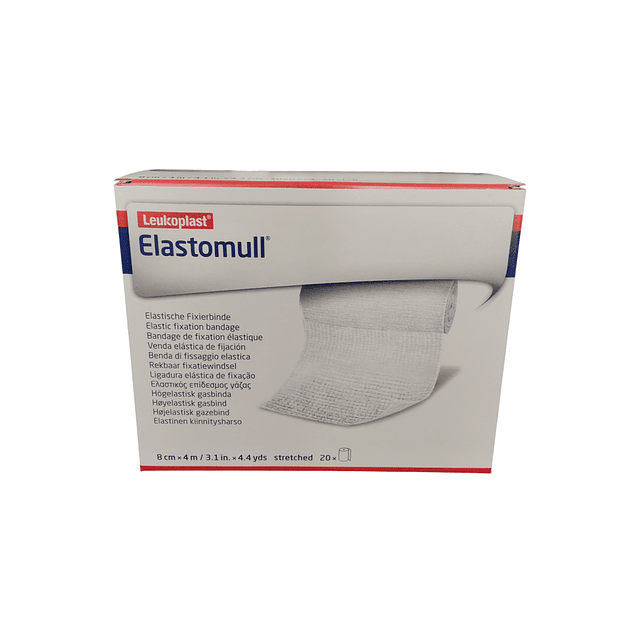 Venda De Gasa Elasticada Elastomull 8cm X 4m - Caja 20 Unidades