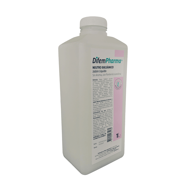 Jabón Neutro Balsámico Sin Aroma 1000ml Difem Care