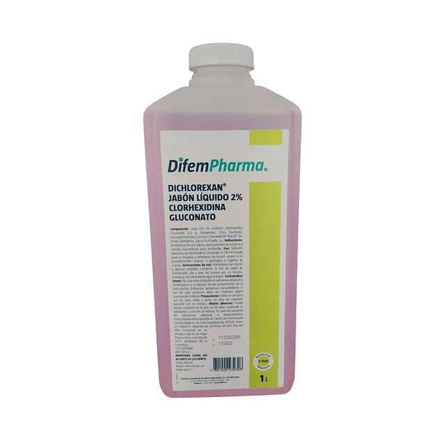 Jabon Liquido 2% Dichlorexan Clorhexidina 1 Litro Difem