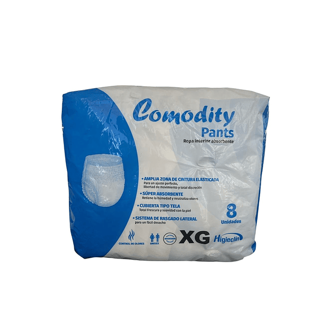 Pañales Para Adultos Comodity Pants Tallas M, G, Xg 8 Unid.