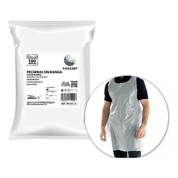 100 Unidades Pecheras Plásticas Desechables -  Color Blanco