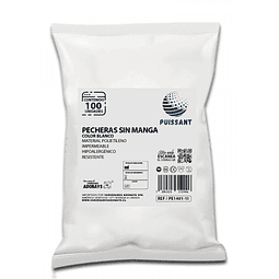 100 Unidades Pecheras Plásticas Desechables -  Color Blanco
