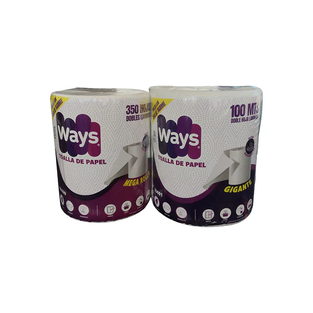 Toalla De Papel Nova Marca Ways 350 Hojas Dobles