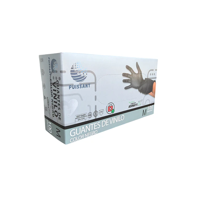 Guante Vinilo Negro Sin Polvo Box de 1000 Unidades Variedades Adonays