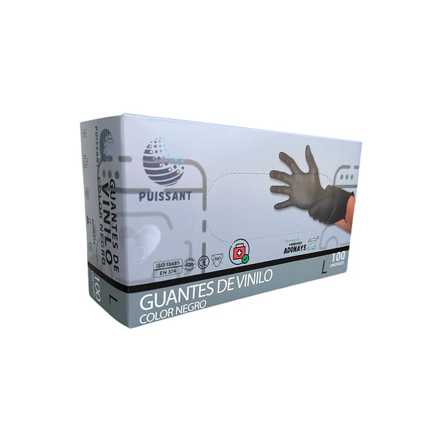 Guante Vinilo Negro Sin Polvo Box de 1000 Unidades Variedades Adonays