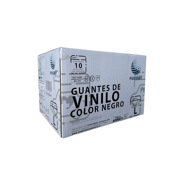 Guante Vinilo Negro Sin Polvo Box de 1000 Unidades Variedades Adonays