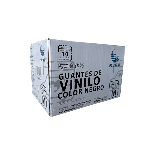 Guante Vinilo Negro Sin Polvo Box de 1000 Unidades Variedades Adonays