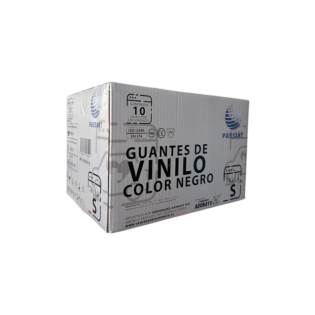 Guante Vinilo Negro Sin Polvo Box de 1000 Unidades Variedades Adonays