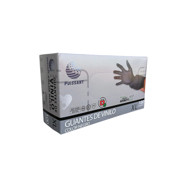 Guante Vinilo Negro Sin Polvo Box de 1000 Unidades Variedades Adonays