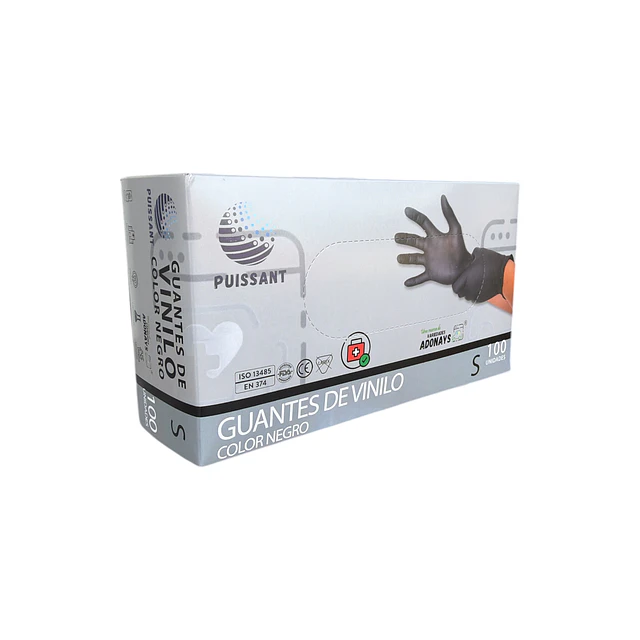 Guante Vinilo Negro Sin Polvo Box de 1000 Unidades Variedades Adonays