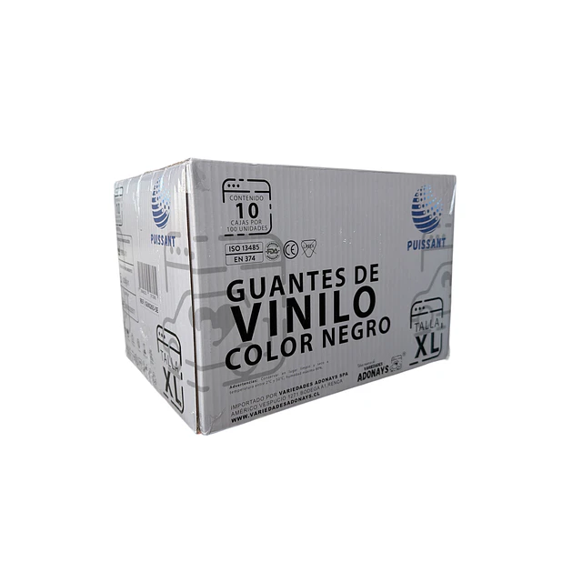 Guante Vinilo Negro Sin Polvo Box de 1000 Unidades Variedades Adonays