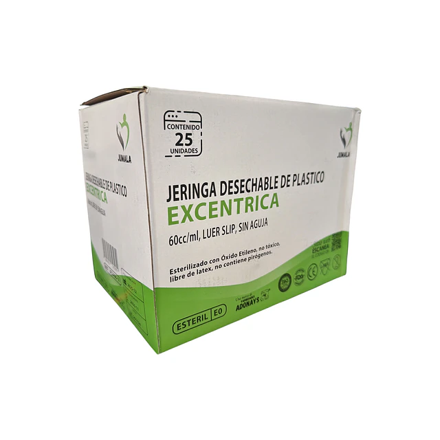 Jeringa Desechable Jumala Excéntrica 60ml Sin Aguja 