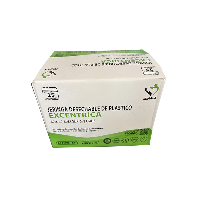 Jeringa Desechable Jumala Excéntrica 60ml Sin Aguja 
