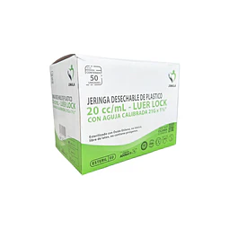 Jeringa Desechable Jumala Luer Lock 20ml 21g x 1 1/2