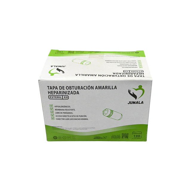Tapa De Obturación Amarilla Jumala 100 Unidades 