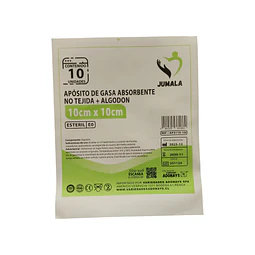 Apósito De Gasa Estéril Jumala 10x10 No Tejida 10 Unidades