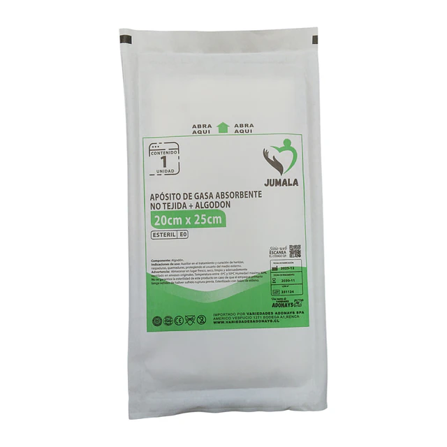 Apósito De Gasa Estéril Jumala 20x25 No Tejida 10 Unidades