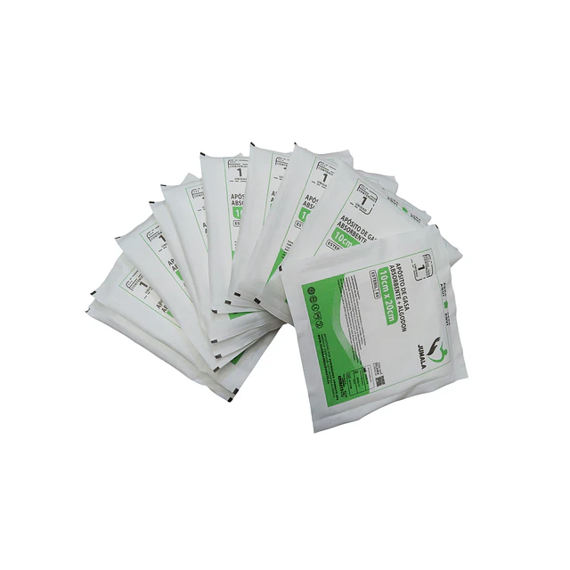 Aposito Gasa + Algodón Esteril Jumala 10x20 10 Unidades