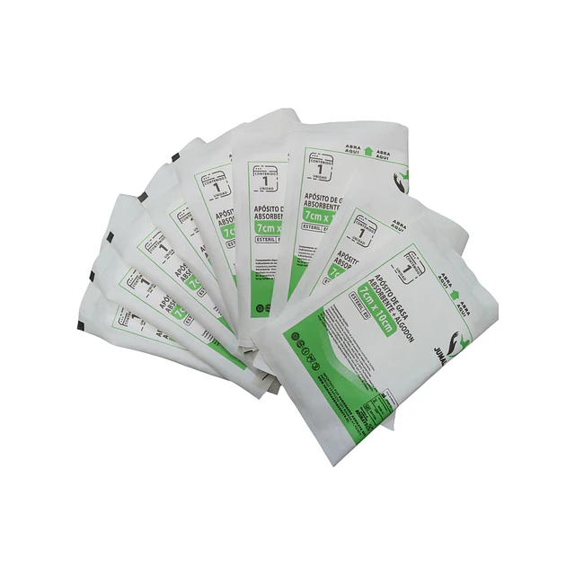 Aposito Gasa + Algodón Esteril Jumala 7x10 10 Unidades