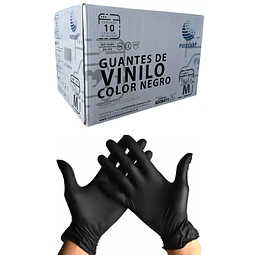 Guante Vinilo Negro Sin Polvo de 100 Unidades Variedades Adonays