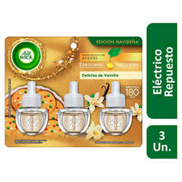 3 Aromatizadores Repuesto Electrico Air Wick Vainilla