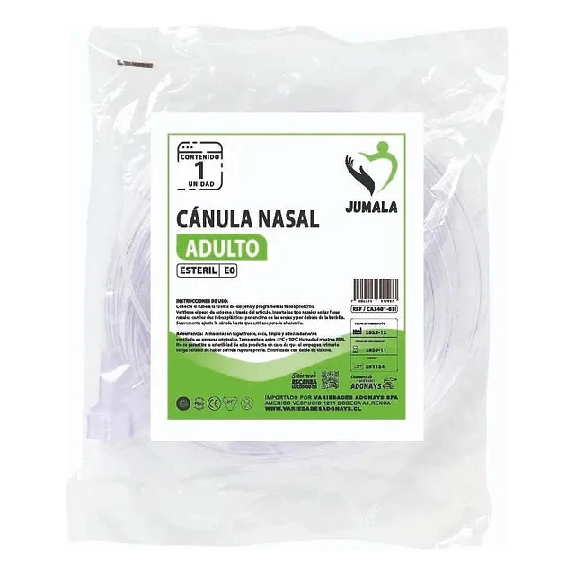 1 Unidad Canula Nasal De Oxigeno Adulto Jumala