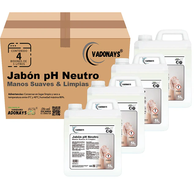 Jabon PH Neutro Vadonays Sin Aroma 5 Litros