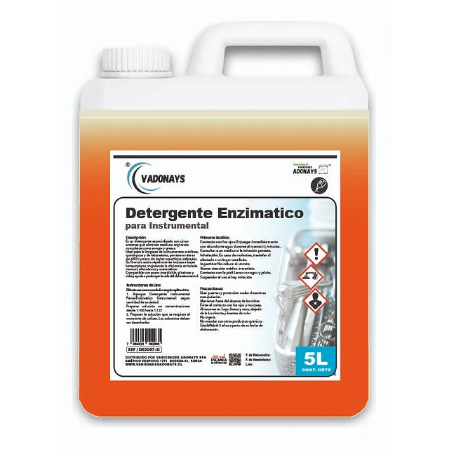 Detergente Enzimático Para Instrumental Vadonays 5 Litros