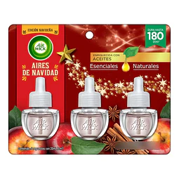 3 Aromatizadores Repuesto Electrico Air Wick Manzana Canela