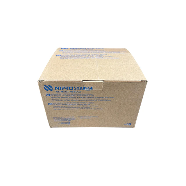 Jeringa Desechable Nipro Sin Aguja 20ml Luer Lock Caja 50 Unidades