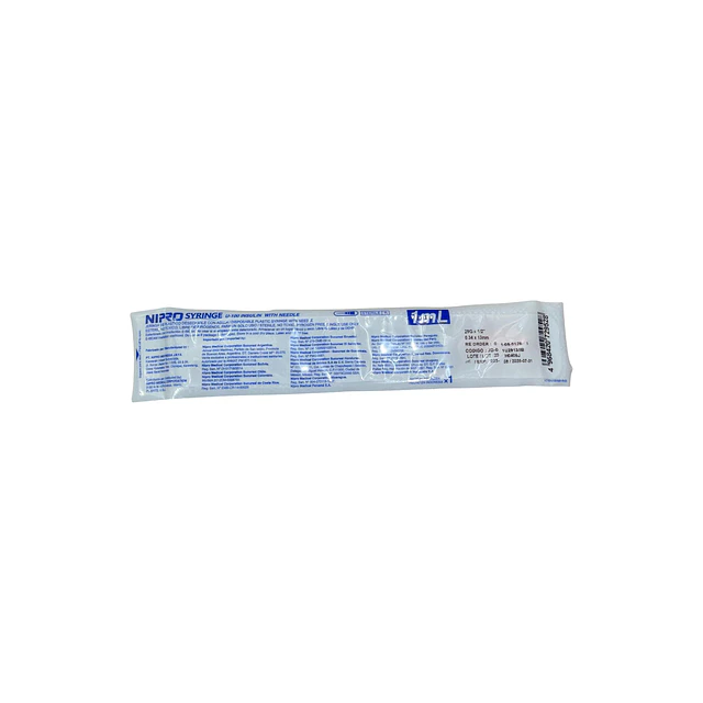 Jeringa Desechable Nipro 1ml Insulina 29g X 1/2 Caja 100 Unidades