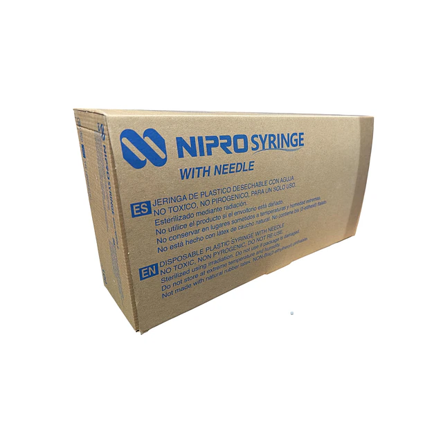 Jeringa Desechable Nipro 10ml Luer Lock 21gx1  1/2 Caja 100 Unidades