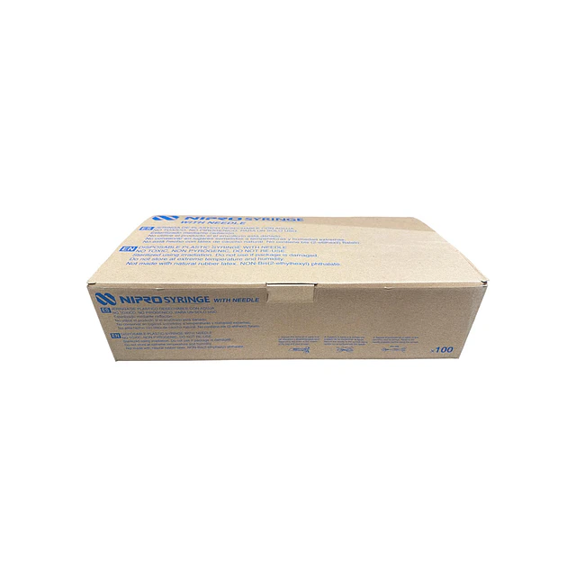 Jeringa Desechable Nipro 10ml Luer Lock 21gx1  1/2 Caja 100 Unidades