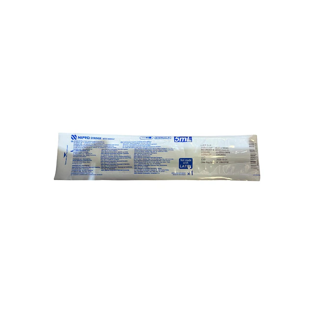 Jeringa Desechable Nipro 5ml Luer Slip 21g x 1 1/2 Caja 100 Unidades