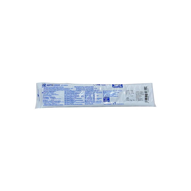 Jeringa Desechable Nipro 3ml Luer Lock 21g X 1 1/2 Caja 100 Unidades