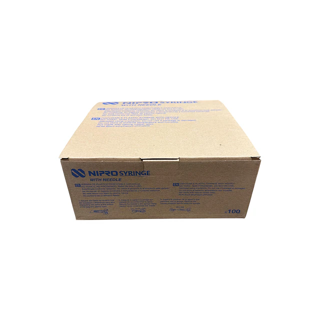 Jeringa Desechable Nipro 3ml Luer Lock 23g x 1 Caja 100 Unidades
