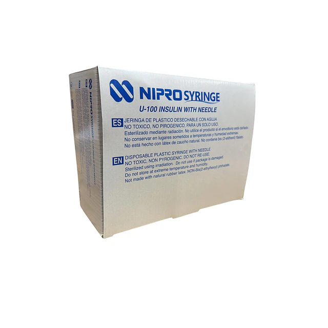 Jeringa Desechable Nipro 1ml Insulina 30g X 1/2 Caja 100 Unidades